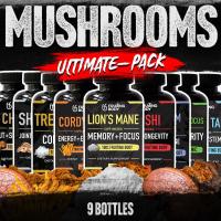ราคา The Ultimate Mushroom Combo Pack 9 Different Mushroom Bottles in Capsule Form แคปซูลเห็ดหัวลิง ถั่งเช่า เห็ดหลินจือ Mushroom Complex ชาก้า Turkey Tail เห็ดหางไก่งวง Shiitake เห็ดหอม Tremella เห็ดหูหนู