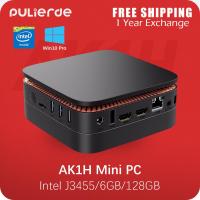 ราคา AK1H Mini PC มินิพีซี Windows 10 Pro Intel Celeron J3455 โปรเซสเซอร์ 6 กิกะไบต์ DDR3 128 กิกะไบต์ eMMC 2 4 กรัม 5 กรัม WiFi Gigabit Ethernet บลูทู ธ 4 พันพอร์ต HDMI คู่พอร์ต HTPC (2848726399)