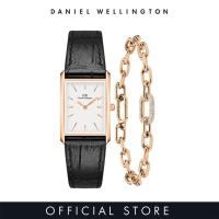 ราคา Daniel Wellington Gift Set Bound 32x22mm Black croc leather Rose gold White Crystal Link Bracelet 165mm Rose gold Watch Jewelry Set for Female Gift for Women Birthday Annivesary (23012483157)