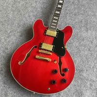 ราคา ES335 Gibson บอดี้กึ่งกลวงสีแดงกีต้าร์ไฟฟ้า HH Humbucker Pickup เครื่องดีดไม้ชิงชันกีตาร์มืออาชีพฮาร์ดแวร์ทอง (21244854767)