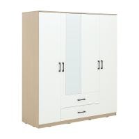 ราคา Furinbox ตู้เสื้อผ้า 4 บาน พร้อมกระจก รุ่น FINCE ขนาด 160 ซม สีธรรมชาติ ขาว (23180054164)