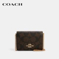 ราคา COACH ที่ใส่การ์ดรุ่น Mini Wallet On A Chain In Signature Canvas สีน้ำตาล 6650 IMAA8 (20816056823)
