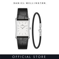 ราคา Daniel Wellington Gift Set Bound 35x24mm Black croc leather Silver White Leather bracelet 2 8 Sheffield Silver 185mm Watch Jewelry Set for Male Gift for men Birthday Annivesary (23012481125)