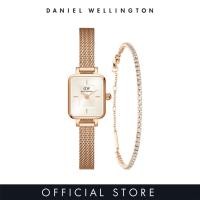 ราคา Daniel Wellington Gift Set Quadro Mini 15 4x18 2mm Melrose Rose gold Champagne Classic Tennis Bracelet Rose gold Watch Jewelry Set for Female Gift for Women Birthday Annivesary (23012365637)