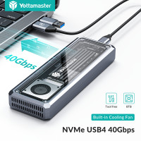 ราคา Yottamaster NVMe SSD Enclosure USB4 40Gbps Type C ฮาร์ดไดรฟ์ภายนอก NVMe ใช้งานร่วมกับ Thunderbolt 3 4 สนับสนุน UASP 8TB (21594038234)