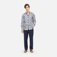 ราคา Sarung Cirebon Silk Classic Long Sleeve Shirt White Navy (22227292351)
