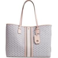 ราคา ของแท้ รุ่นใหม่ สินค้าชอป Tory Burch Gemini Link Canvas Tote สีชมพู พร้อมส่ง (12161123276)