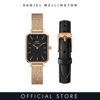 ราคา Daniel Wellington Gift Set Quadro 20x26mm Pressed Melrose Rose gold Black Quadro Petite 10mm Pressed Sheffield Rose gold Watch Strap Set for Female Gift for Women Birthday Annivesary (23012401415)