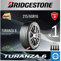 ราคา Bridgestone 215 60R16 TURANZA 6 ยางใหม่ มือหนึ่ง ผลิตปี2024 ราคาต่อ1เส้น มีรับประกัน แถมจุ๊บลมยาง ยางบริดสโตน ขอบ16 ขนาด 215 60R16 TURANZA 6 จำนวน 1 เส้น (22793772394)