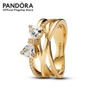 ราคา Pandora Gold Bow 14k gold plated ring (22906435023)