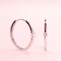 ราคา Grace Fine Jewelry ต่างหูห่วงทองแท้9K Classic With White Sapphire Big size (13036881676)