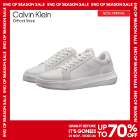 ราคา CALVIN KLEIN รองเท้าผ้าใบผู้ชาย Leather Trainers รุ่น YM01123 0LG สีขาว (22688960589)