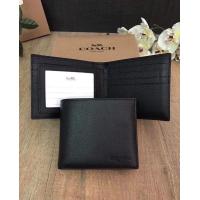 ราคา COACH กระเป๋าสตางค์ COMPACT ID WALLET IN SPORT CALF LEATHER F74991 BLACK สีดำ หนังนิ่ม (213496280)
