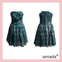 ราคา Senada เดรสเกาะอก ลายสก็อต สีเขียว ทอง (21754354546)