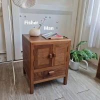 ราคา ตู้หัวเตียง ตู้ข้างเตียง ตู้ไม้สักเก่า Night stand (10305399275)