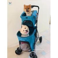 ราคา รถเข็นหมา รถเข็นแมว รถเข็นสัตว์เลี้ยง รถเข็นสุนัข 2 ชั้น 4 ล้อ รถเข็นหมาสองชั้น TONGBA BL11 ถอดซักได้ มีระบบล็อคล้อ พับได้ (3318620494)