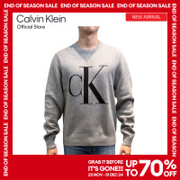 ราคา CALVIN KLEIN สเวตเตอร์ผู้ชาย cK Logo ทรง Regular รุ่น J326797 P2D สีเทา (23264504637)