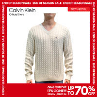 ราคา CALVIN KLEIN สเวตเตอร์ผู้ชาย Knitwear ทรง Regular รุ่น J326795 YBI สี Ivory (23264849246)