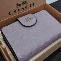 ราคา กระเป๋าสตางค์โค้ชแท้ใบสั้น เอ้าเลท 5 นิ้ว หนังแท้ สีม่วงพาสเทล วินเทจสีใหม่ (23266005276)