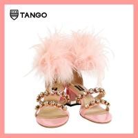 ราคา TANGO รองเท้าแฟชั่นสตรีรุ่น KATIE รองเท้าส้นสูง 2 5นิ้ว รัดส้น รองเท้าหนังแท้ ประดับเพชรและขนนก Ostrich Feather Shoes (4211880887)