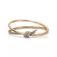 ราคา Tiffany And Co Knot สร้อยข้อมือบานพับคู่แถวสีเหลือง กุหลาบ ทองคำขาวฝังเพชร สร้อยข้อมือดีไซน์เนอร์แบรนด์หรู (23309705196)