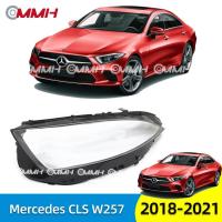 ราคา For Mercedes Benz CLS headlamp W257 CLS300 CLS350 2018 2021 headlamp cover head lamp cover headlight cover cap lampu depan Lens cover lampshade Head Light Glass Lens Shell Caps (14427100394)