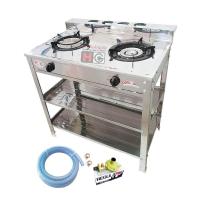 ราคา Lucky flame เตาแก๊สชั้นคู่ สแตนเลส 1 หัวอินฟาเรด 1 หัวเหล็ก AT 2402I หัวปรับปลอดภัย รุ่นL 325S สายแก๊ส (1681793)