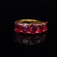 ราคา แหวนทับทิม Natural Ruby สีชมพูแดง จากประเทศโมซัมบิก ตัวเรือนเงินแท้ 92 5 ชุบทองคำ ไซส์นิ้ว 54 หรือเบอร์ 7 US (20033261841)