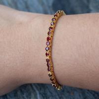 ราคา กำไลข้อมือพลอยโกเมนจันทบุรี Garnet เรือนเงินแท้92 5 ชุบทองขนาดพลอย 3 มิล ความยาว 18 ซม มีใบรับประกันสินค้าจากทางร้าน (11705503012)