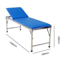 ราคา เตียงตรวจโรคทั่วไป เเสตนเลส โหลดน้ำหนัก 200Kg ขนาด 190 60 สูง 65cm ล้างทำความสะอาดได้ พนักพิงแบบปรับได้ (23210062790)