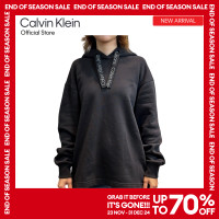 ราคา CALVIN KLEIN เสื้อสเวตเชิ้ตมีฮู้ดผู้หญิง รุ่น ZW02605 BEH สีดำ (23264625441)