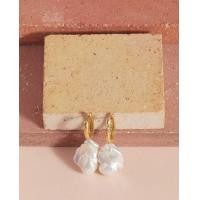 ราคา Vetiver pearl Baroque freshwater pearl dangle earring Gold ต่างหูไข่มุก มุกบารอค มุกแท้ งานฝีมือ ตัวเรือนเงินแท้925 ชุบทองคำขาว18k จัดส่งไว (22486900234)
