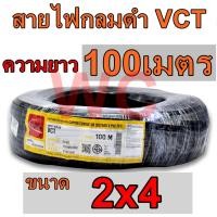ราคา THAIUNION สายไฟ VCT เบอร์4 รุ่น 2 x 4 ตร มม 100เมตร สีดำ ขนาด 2แกน สายไฟมอเตอร์ สายไฟอ่อนดำ (16278033433)