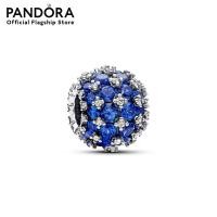 ราคา Pandora Sterling silver charm with princess blue crystal and clear cubic zirconia (22608512839)