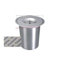 ราคา NBHF 8L Stainless Steel Countertop Bench Top Mount Waste Garbage Trash Bin With Lid Built in Flush Brush Matte Black Powder Coated (20359623678)