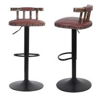 ราคา 2 ชิ้น เก้าอี้บาร์ นั่งสบาย เก้าอี้บาร์สูง ไม้ เก้าอี้บาร์ปรับระดับได้ Industrial Retro Large Bar Stool Upgraded Large Style เก้าอี้บาร์ 360 องศา หมุนได้ (15981313142)