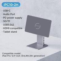 ราคา Hagibis พับแม่เหล็กสำหรับ iPad Pro 12 9 3rd 4th 5th 11 iPad Air 10 9นิ้วแท็บเล็ตอลูมิเนียมผู้ถือวงเล็บหมุน USB C Hub HDMI SD TF Audio PD USB3 0 Docking Station (16330727144)