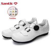 ราคา Santic รองเท้าปั่นจักรยานผู้หญิง รองเท้าปั่นเสือภูเขาแบบไม่มีกิ๊ป รองเท้าปั่นถนน ระบายอากาศ รองเท้าปั่นจักรยานแบบไม่ล็อค WLS24048 (22940433108)