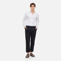 ราคา Ikat Polka Dot Linen Classic Long Sleeve Shirt Off White Blue (22534414504)