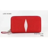 ราคา sale SS กระเป๋าซิปรอบคู่มีสายคล้องมือ หนังปลากระเบน สีพื้น (437767277)