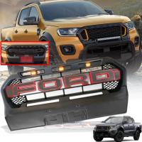 ราคา กระจังหน้า หน้ากระจัง มีไฟ LED สีเหลือง รุ่น ฟอร์ด เรนเจอร์ ไวแทรค FORD RANGER WILDTRAK ปี 2018 2021 สีดำด้าน โลโก้ดำ ขอบแดง 1 ชิ้น (10343962061)