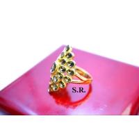 ราคา S R แหวนทองเขียวส่อง เม็ดละ 0 30 กะรัต ล้อมพลอย เม็ดละ15 ตังค์ น้ำ100 ขาวสวยไฟดี พร้อมใบรับรองสินค้า เคลือบทองคำแท้100 (22808980774)