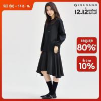 ราคา GIORDANO Women Dresses Fake 2 Piece Adjustable Hem Knit Dresses Raglan Sleeve Crewneck Simple Fashion Casual Dresses 18464220 (22807238720)