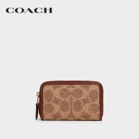 ราคา COACH ที่ใส่การ์ดผู้หญิงรุ่น Small Zip Around Card Case In Signature Canvas สีครีม C6725 B4NQ4 (15649844416)