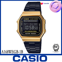 ราคา นาฬิกาผู้หญิง Casio รุ่น A 168WEGB 1B สายสีดำ หน้าปัดขอบสีทอง สวย ใหม่ ของแท้100 แบตเตอรี่10ปี ประกันศุนย์ เซ็นทรัลCMG1 ปี จากร้านM F888 B (10173562800)