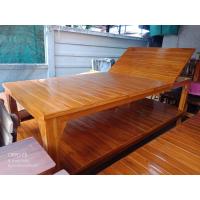 ราคา เตียงไม้ เตียงชายหาด เตียงสปา เตียงยกหัวปรับเอนได้3ระดับ เตียงพับ เตียงยกหัว เตียงไม้สัก กว้าง100ซม ยาว200ซม (7390846681)