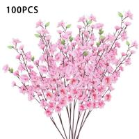 ราคา 100 50pcs ต้นซากุระ สูง ดอกพีช ต้นไม้ปลอม ต้นไม้ประดิษฐ์คุณภาพสูง ต้นซากุระ ปลอม ดอกสากุระปลอม (18040148104)