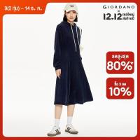 ราคา GIORDANO Women Dresses Ribbed Velvet Chunky Warm Dresses Slant Pockets Simple Fashion Casual Drawstring Hooded Dresses 18463227 (22155503685)