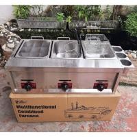 ราคา หม้อทอดเฟรนฟราย ใช้แก๊ส เตาทอดเฟรนฟราย เตาทอดแก็ส หม้อทอดสแตนเลส แถมช่องใส่เครื่องปรุง3ช่อง พร้อมส่ง (18652264066)