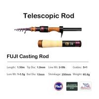 ราคา PURELURE 1 50m XUL BFS Telescopic Rod 5ft Travel Rod Trout Spinning Casting Solid Tip Carbon Fishing Rod Small Bait Perch Rod (19840695972)